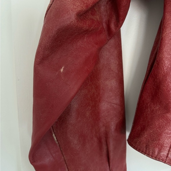 Vintage Red Leather Jacket - Picture 5 of 6